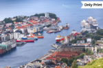 NORWAY - BERGEN HARBOUR FROM MOUNT FLOYEN | Only Print