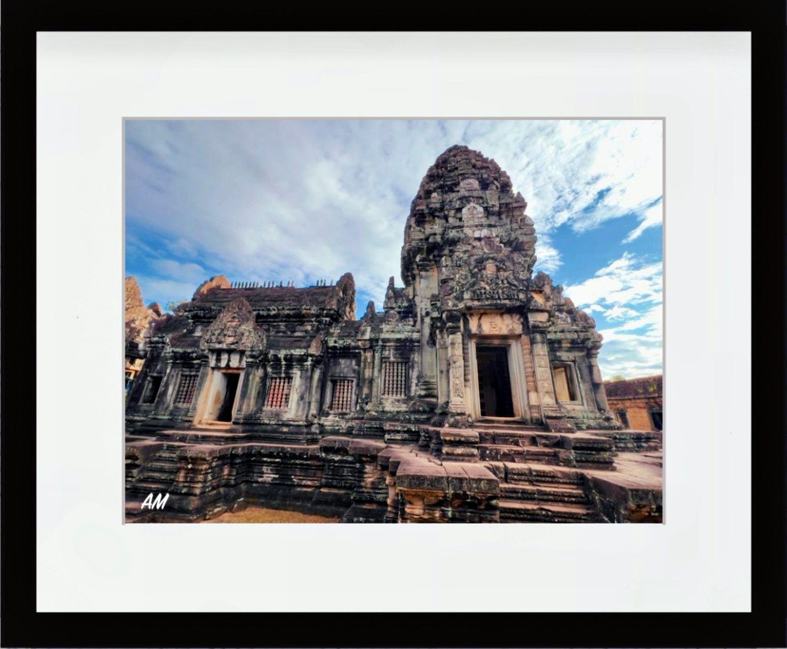 Symmetrical elevated walkway at Banteay Samre temple Angkor leading lines photography