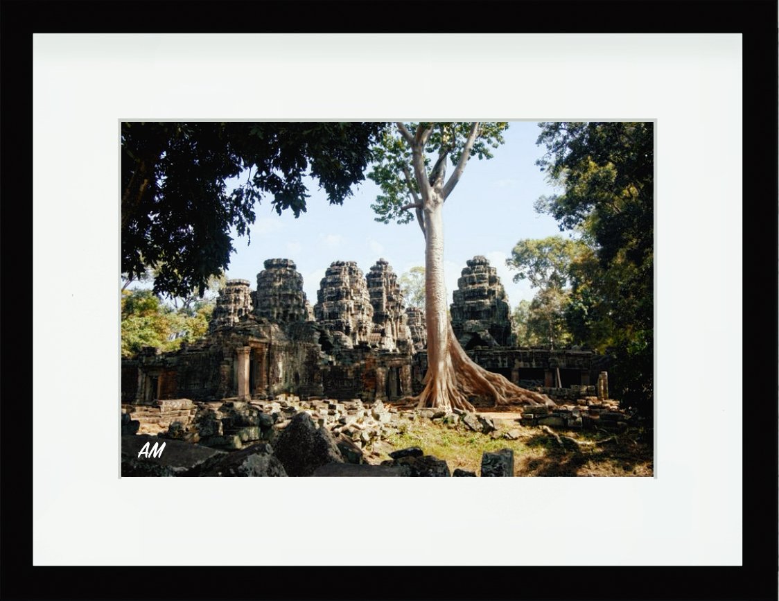Banteay Kdei temple Angkor weathered stone wall texture ancient Khmer Buddhist temple fine art print